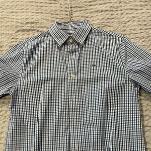 Vineyard Vines Dress Shirt, Blue Plaid Boys size M (12-14)